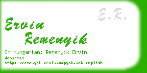 ervin remenyik business card